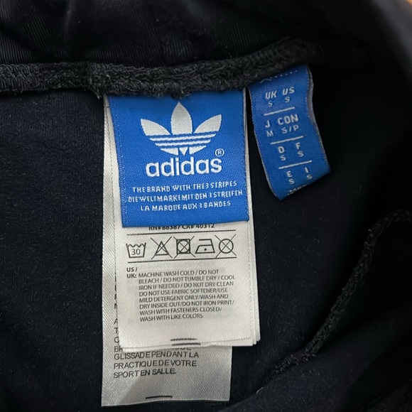 Adidas 3 Striped Joggers Navy Blue & White - Picture 6 of 9